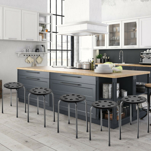 Costway Set of 5 Plastic Round Top Portable Stack Stools