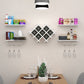 Costway Set of 5 White Wall Mount Wine Rack Set w/ Storage Shelves