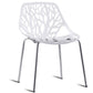 Costway Set of 6 Accent Armless Modern Dining Chairs with Plastic Feet Pads