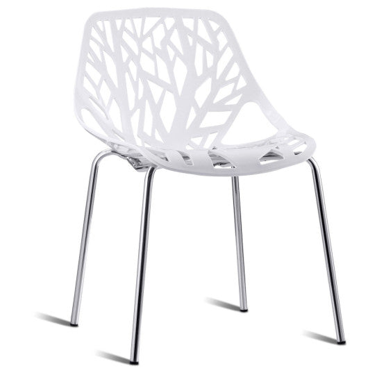 Costway Set of 6 Accent Armless Modern Dining Chairs with Plastic Feet Pads
