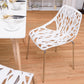 Costway Set of 6 Accent Armless Modern Dining Chairs with Plastic Feet Pads