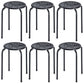 Costway Set of 6 Black Stackable Multifunctional Daisy Design Backless Round Metal Stool Set
