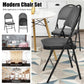 Costway Set of 6 Folding Fabric Upholstered Metal Chairs