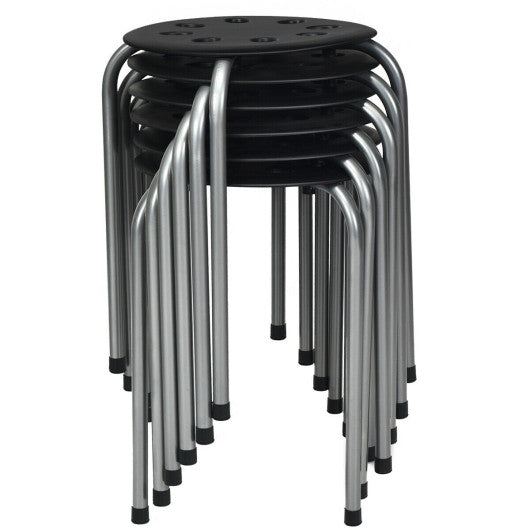 Costway Set of 6 Gray Portable Plastic Stack Stools