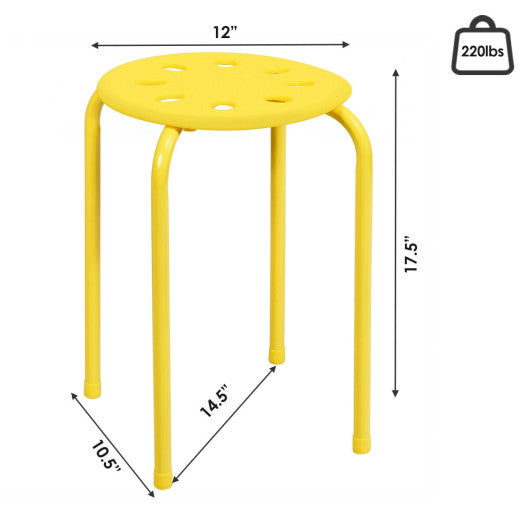 Costway Set of 6 Multicolor Portable Plastic Stack Stools
