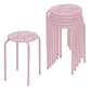 Costway Set of 6 Pink Stackable Multifunctional Daisy Design Backless Round Metal Stool Set