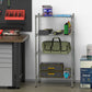 Costway Silver 4-Wire Shelving Metal Adjustable Storage Rack with Removable Hooks