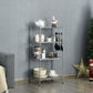 Costway Silver 4-Wire Shelving Metal Adjustable Storage Rack with Removable Hooks