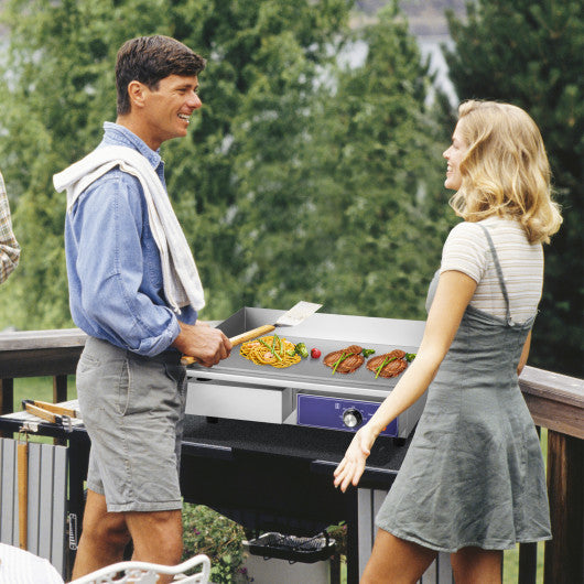 Costway Silver Commercial Electric Griddle with 122℉-572℉ Adjustable Temperature Control