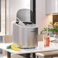 Costway Silver Countertop Automatic Ice Maker Machine 27Lbs/24 Hrs with Scoop and Basket