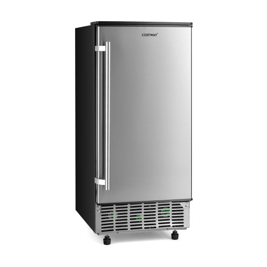 Costway Silver Free-Standing Built-in Ice Maker with 80lbs per Day