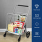 Costway Silver Heavy Duty Folding Utility Shopping Double Cart