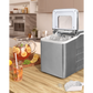 Costway Silver Portable Countertop Ice Maker Machine with Scoop