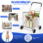 Costway Silver Portable Folding Shopping Cart Utility for Grocery Laundry