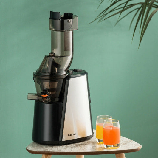 Costway Slow Stainless Steel Wide Chute Masticating Juicer Cold Press Extractor