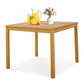 Costway Square Acacia Wood Outdoor Dining Table with Umbrella Hole