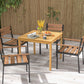Costway Square Acacia Wood Outdoor Dining Table with Umbrella Hole