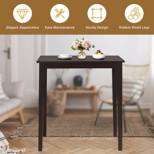 Costway Square Rubber Wood Dining Table