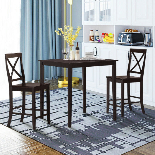 Costway Square Rubber Wood Dining Table