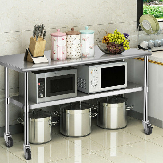 Costway Stainless Steel Commercial Kitchen Prep & Work Table