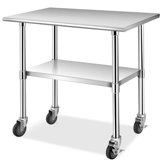 Costway Stainless Steel Commercial Kitchen Prep and Work Table