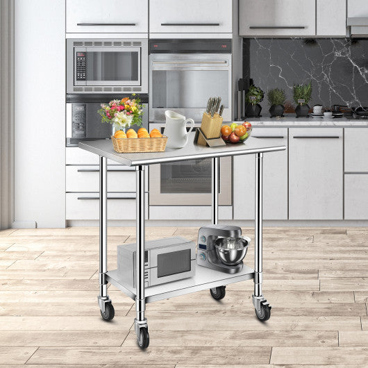 Costway Stainless Steel Commercial Kitchen Prep and Work Table