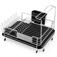 Costway Stainless Steel Expandable Dish Rack with Drainboard and Swivel Spout