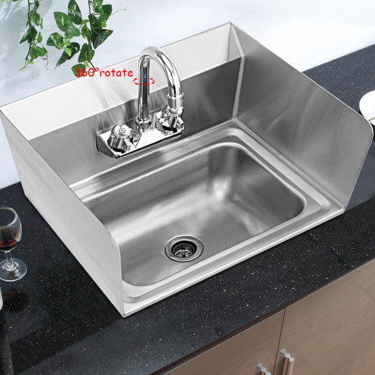 Costway Stainless Steel Hand Washing Sink with Faucet