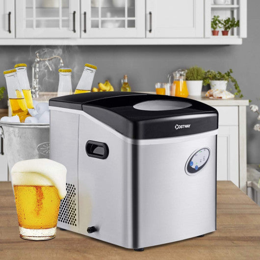 Costway Stainless Steel Ice Maker w/ 48 lbs Productivity