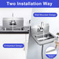 Costway Stainless Steel Sink Wall Mount Hand Washing Sink with Faucet and Back Splash