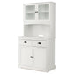Costway Tall White Sideboard with 2 Drawers and Adjustable Shelves