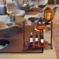 Costway Vintage Globe Rolling Wine Bar Cart with Extra Shelf