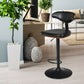 Costway Walnut Bentwood Barstool Height Adjustable Upholstered Swivel Stool