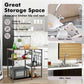 Costway Walnut Industrial Kitchen Baker's Rack Microwave Shelf with 6 Hooks