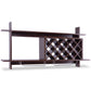 Costway Walnut Wall Mount Wine Rack with Glass Holder & Storage Shelf