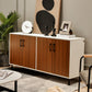 Costway White 4-Door Kitchen Buffet Sideboard for Dining Room and Kitchen