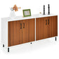 Costway White 4-Door Kitchen Buffet Sideboard for Dining Room and Kitchen