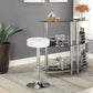 Costway White Adjustable Round Leather Swivel Seat Bar Stool