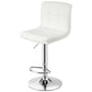 Costway White Adjustable Swivel Bar Stool with PU Leather