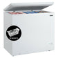 Costway White Chest Freezer 7.0 Cu.ft Upright Single Door Refrigerator with 4 Baskets
