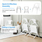 Costway White Folding Dining Chairs Set of 2 with Armrest and High Backrest