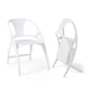 Costway White Folding Dining Chairs Set of 2 with Armrest and High Backrest