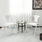 Costway White Folding Dining Chairs Set of 2 with Armrest and High Backrest