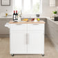 Costway White Heavy Duty Rolling Kitchen Cart with Tower Holder and Drawer