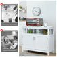 Costway White Kitchen Buffet Server Sideboard Storage Cabinet with 2 Doors and Shelf