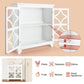 Costway White Kitchen Buffet Sideboard with Glass Doors and Adjustable Shelf