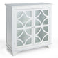 Costway White Kitchen Buffet Sideboard with Glass Doors and Adjustable Shelf