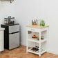 Costway White Kitchen Island Cart Multifunction Rolling Trolley Small Wood Cart