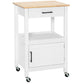 Costway White Kitchen Island with Storage Drawer and 3 Hooks