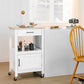 Costway White Kitchen Island with Storage Drawer and 3 Hooks